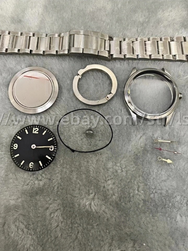 DIY SET for 41MM 2824 Watch Case + Dial + Hands + Strap Sapphire