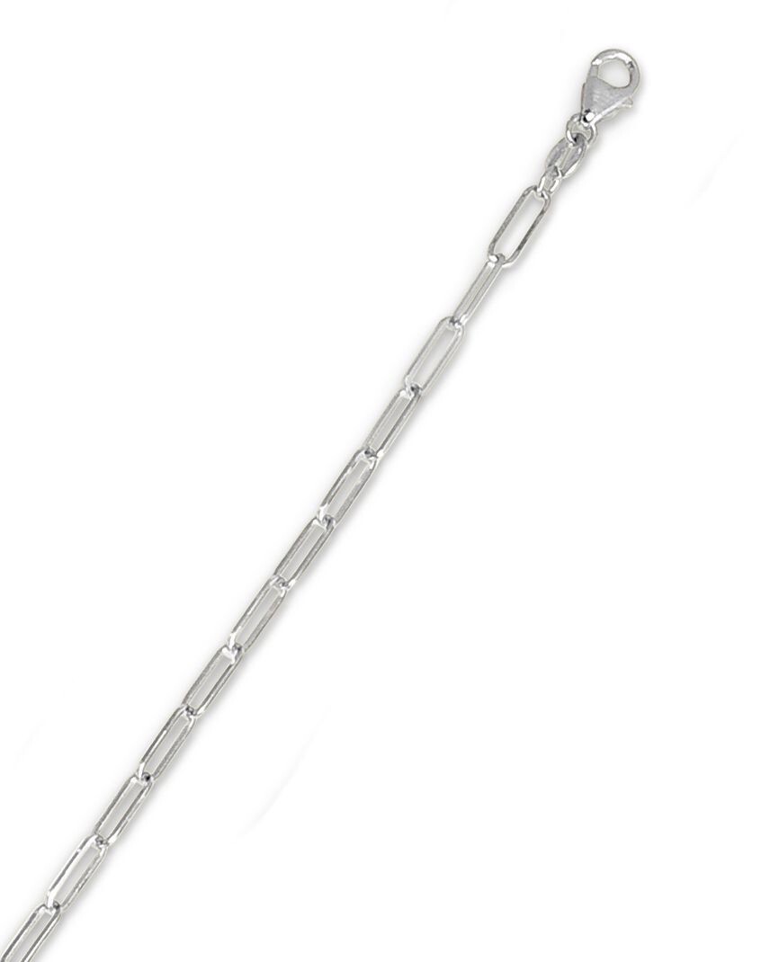 18k White Gold Solid PAPERCLIP Cable Link Chain Necklace 16 Inch 2 Grams 1.5MM