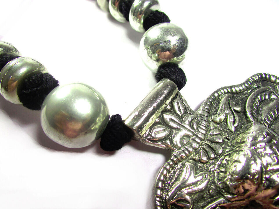 N7707 Handmade Ganesh Elephant Pendant Necklace Spiritual Hindu Yoga Gift Nepal