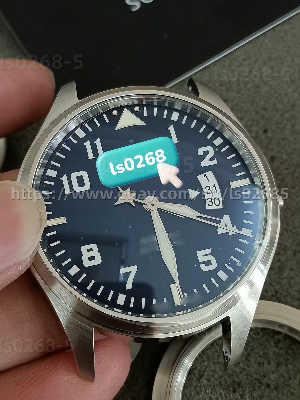 DIY SET for 2824 Mark 17 40MM Watch case + dial + hands + Strap sapphire