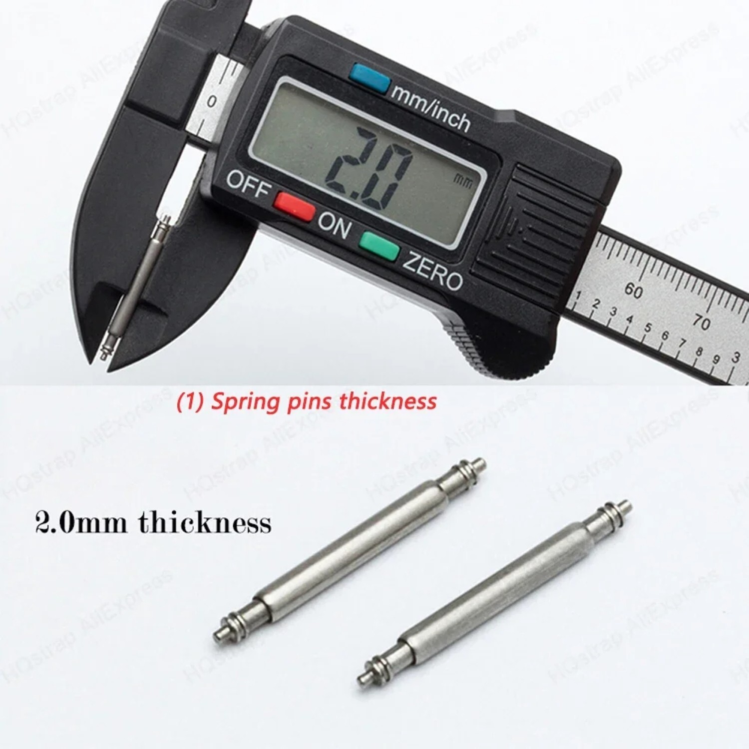 20Pcs 1.5mm 1.8mm 2.0mm Metal Spring Bars Strap Link Pins Repair Tool 16mm -26mm