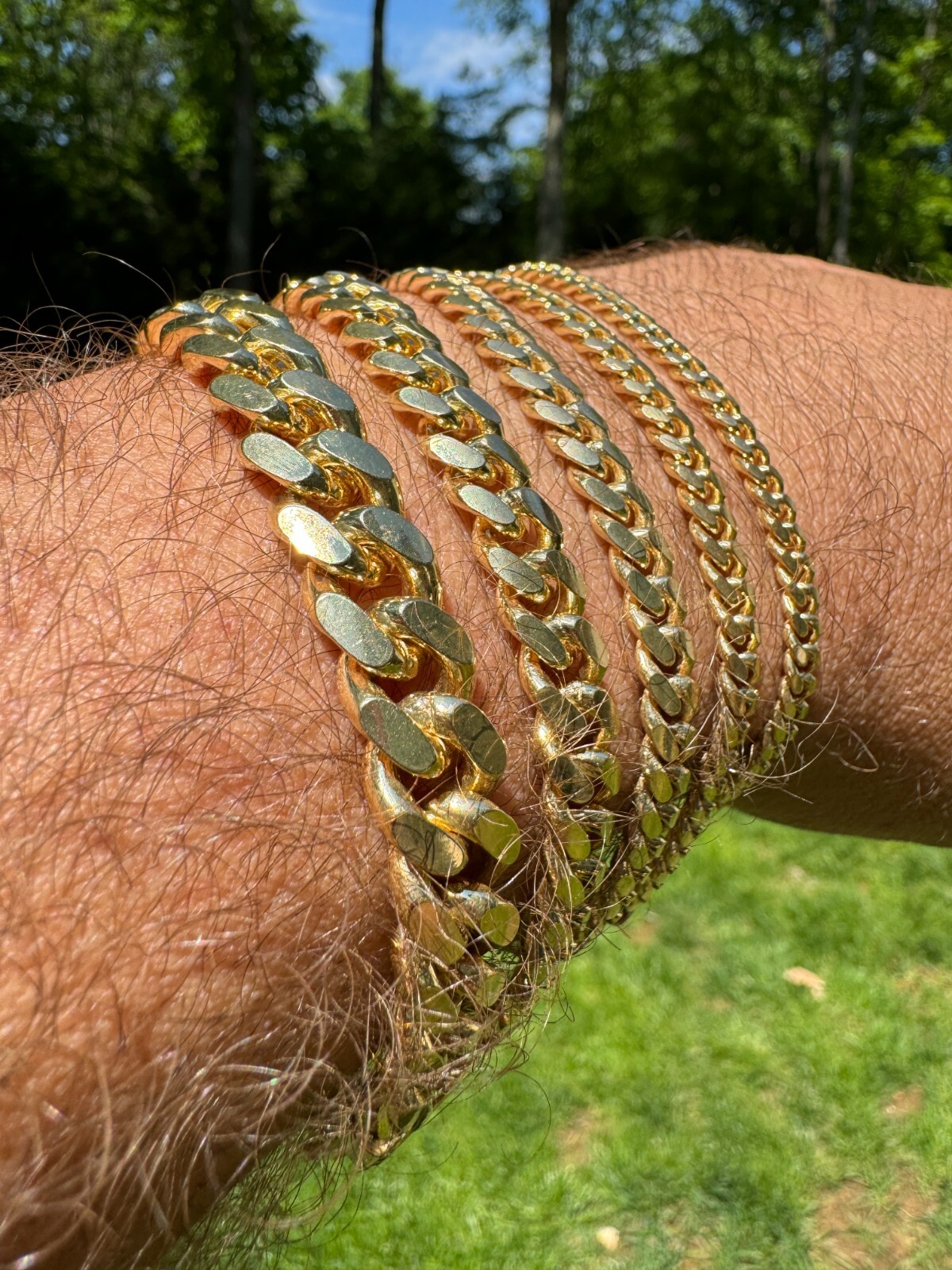Mens Real Solid 14k Gold Vermeil 925 Silver Miami Cuban Bracelet 4-10mm 6.5-9″