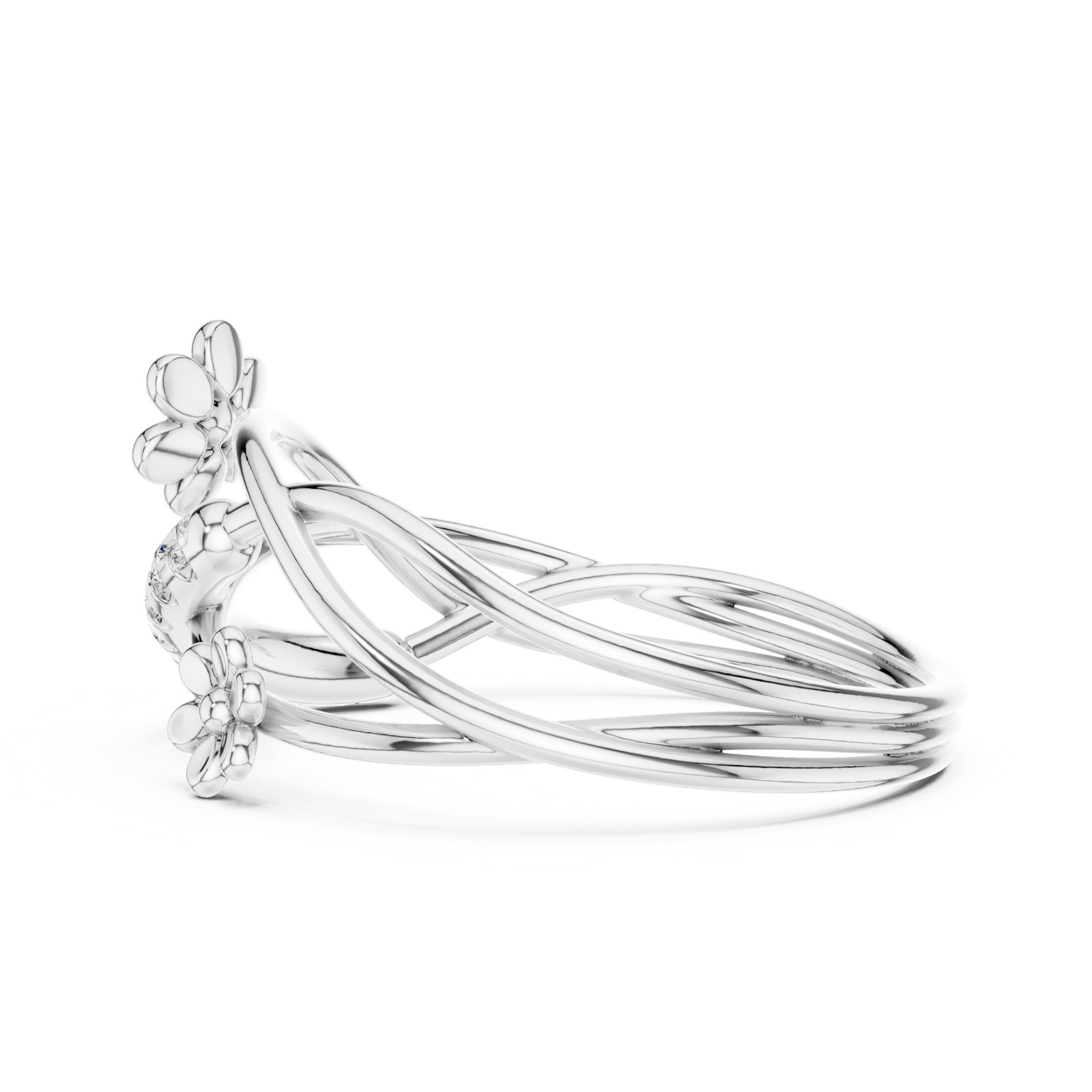 Certified VVS1 D Natural Diamond Ring Promise Wedding For Women 14K Gold Over