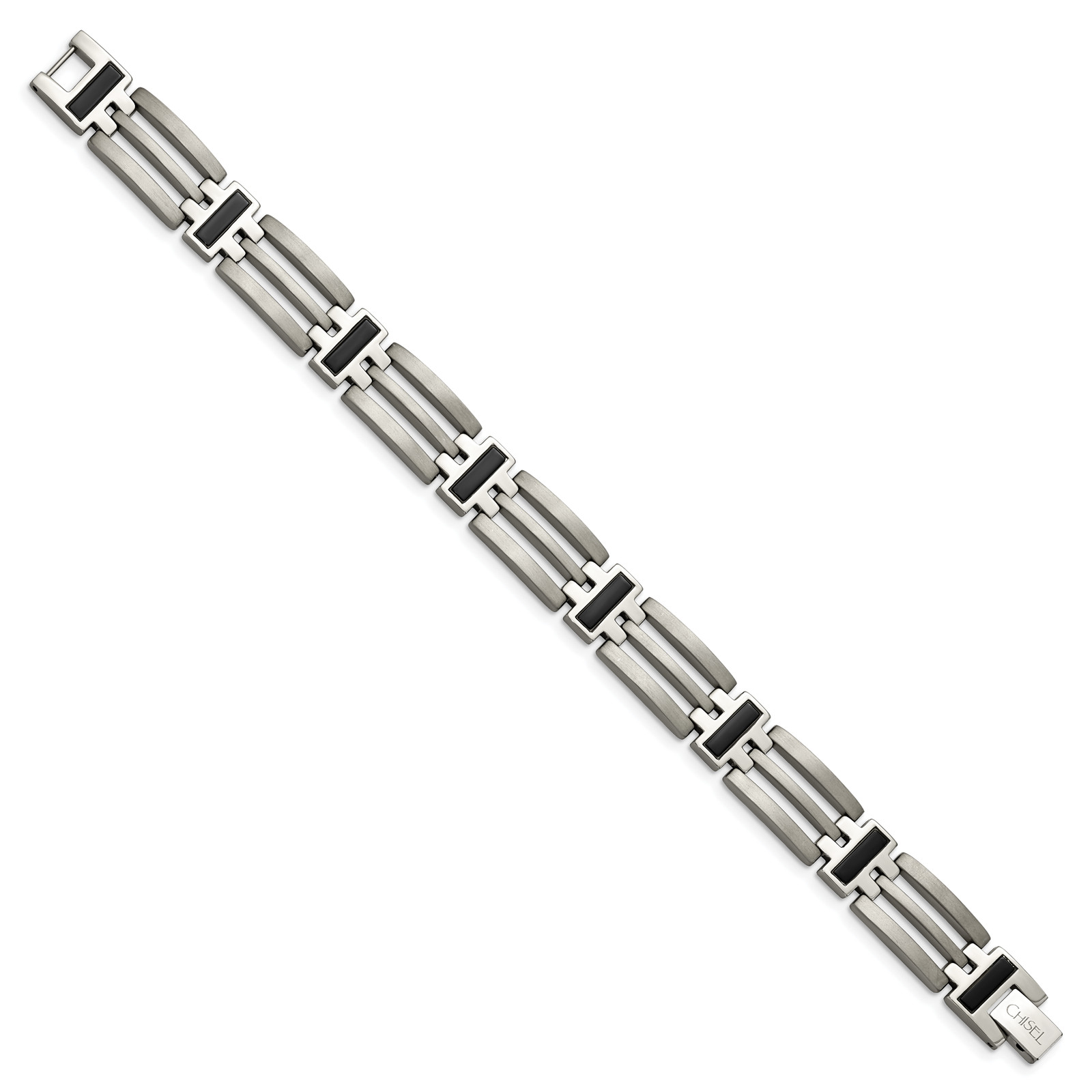 Chisel Titanium Brushed and Polished Black IP-plated 8.5 inch Bracelet TBB137