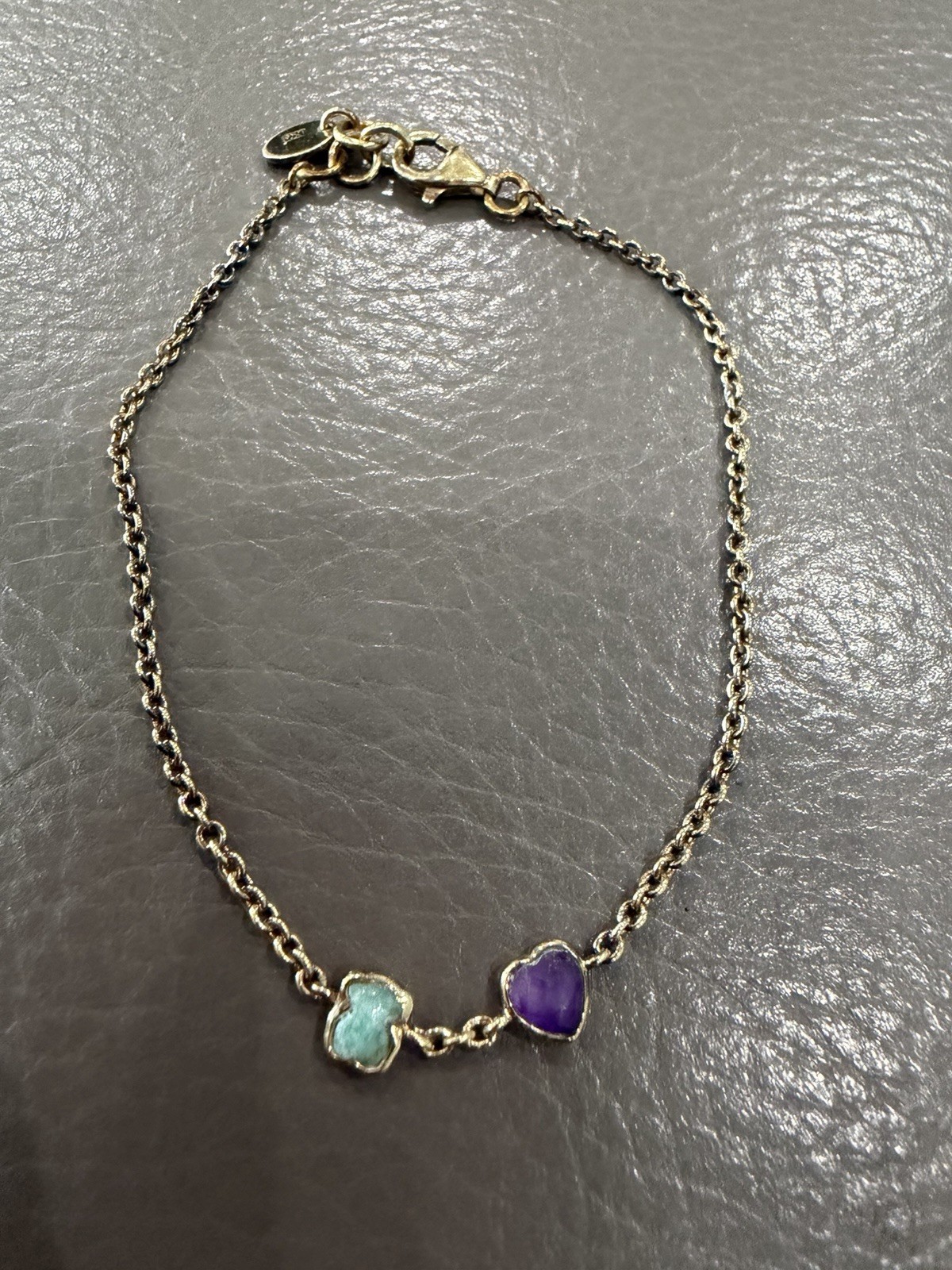 TOUS Sterling Silver Gold Vermeil Sweet Teddy Heart Bracelet