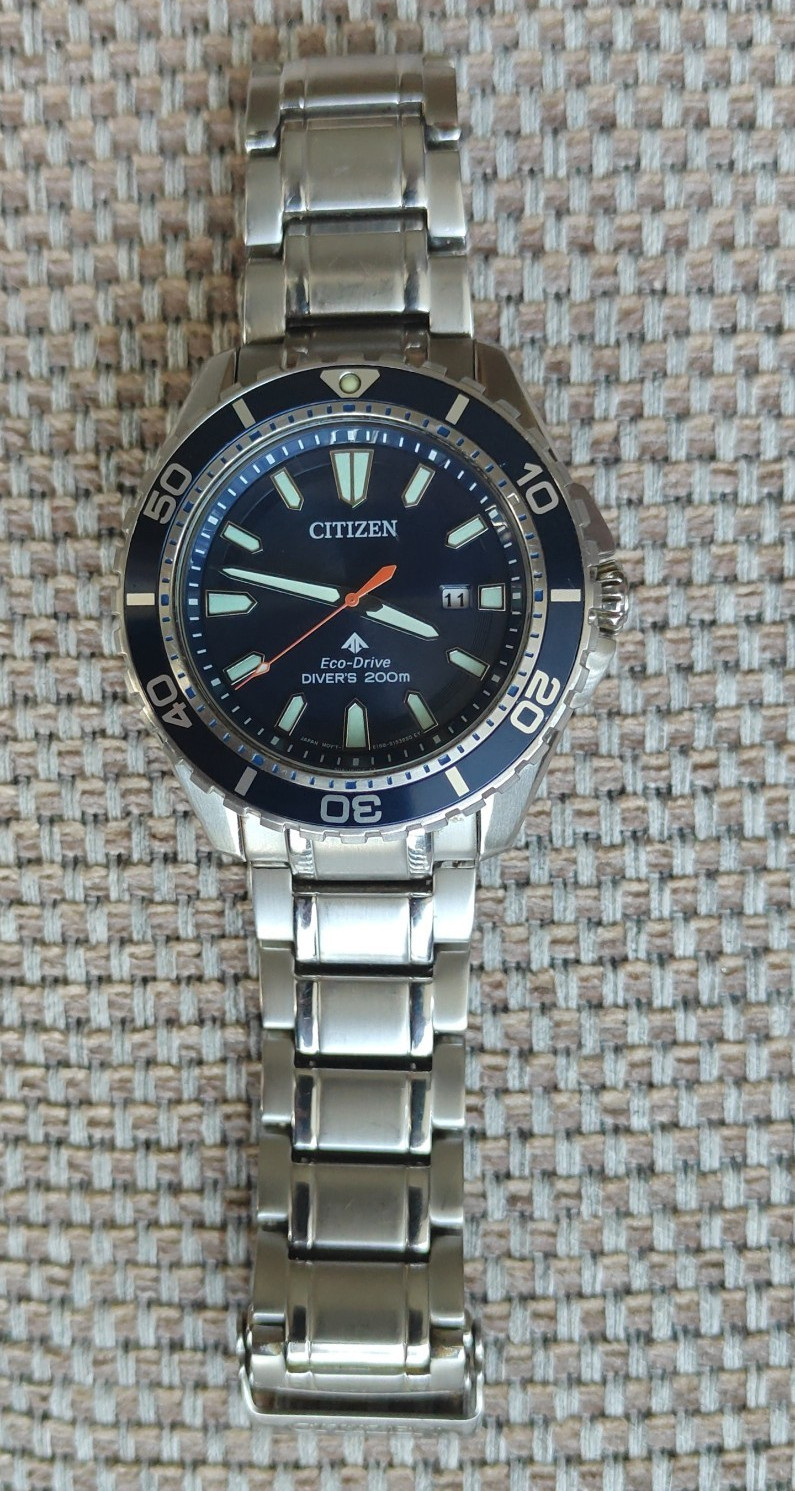 Citizen Eco-Drive Promaster Diver 200m Blue Dial Steel Bracelet BN0191-55L