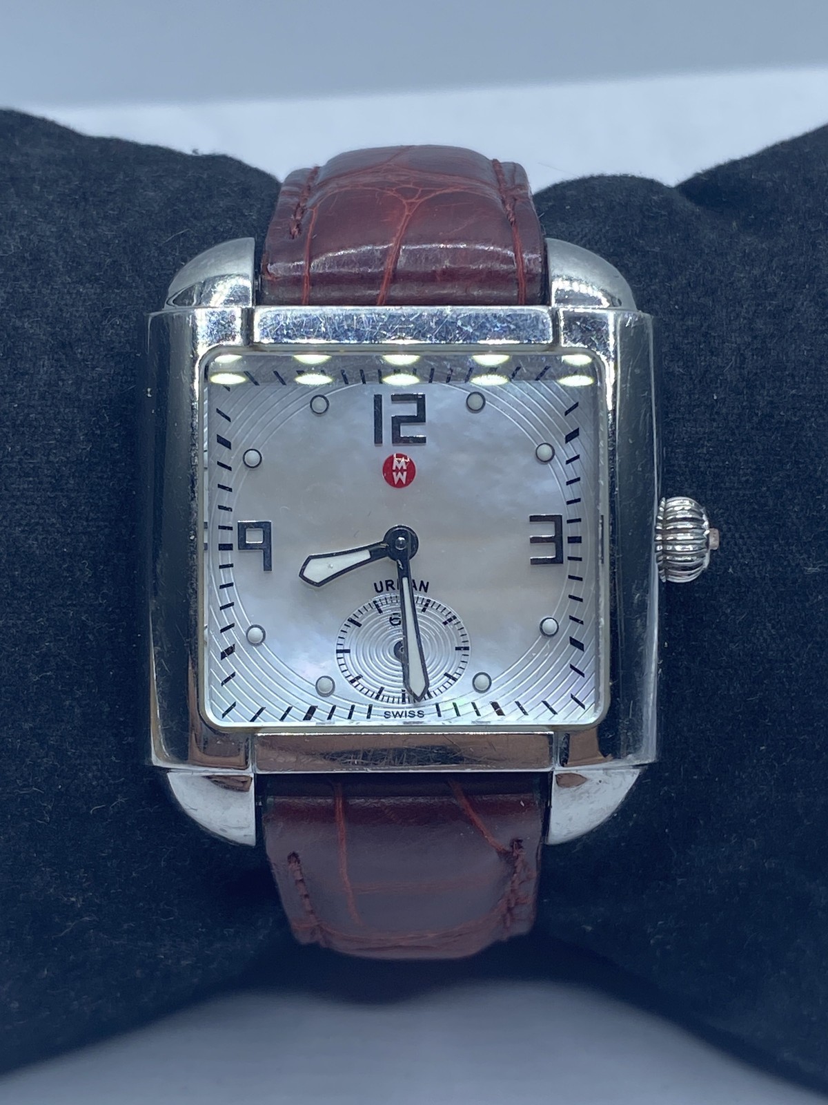 Michele Urban Milou Swiss Quartz Watch Stainless Steel Mother of Pearl COA
