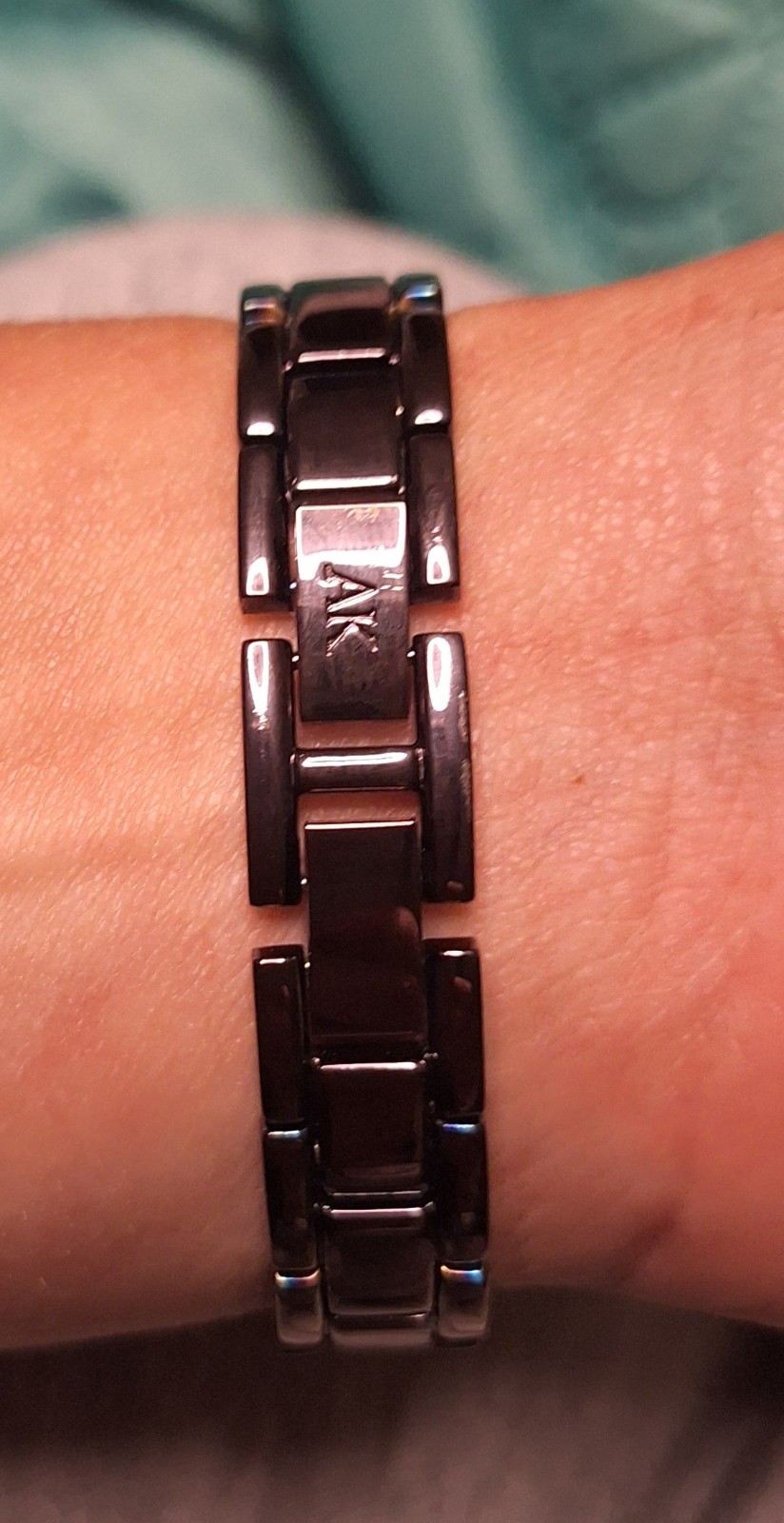VTG Anne Klein Women’s Rectangular Brown Quartz Analog Metal Bracelet Watch 30m