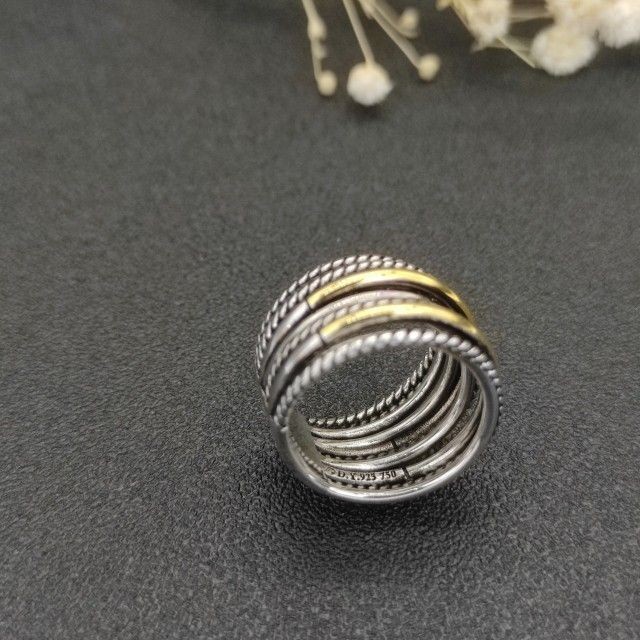 David Yurman Multi-Strand Cable Standard Silver Ring Size 7