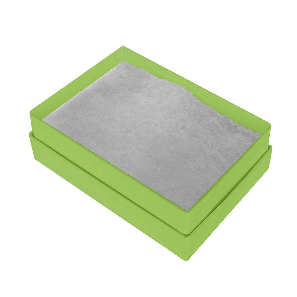 Premium Lime Green Cotton Filled Jewelry Gift Packaging Boxes 100 ~ 200 ~ 500
