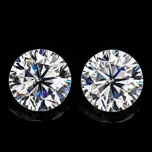Natural 4.00 Ct Pair Of Round Cut Color D VVS1 Certified Loose Diamond D Grade