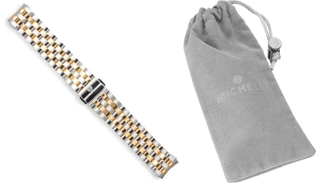 MICHELE LADIES SPORT SAIL 20mm 18K Two Tone WATCH BRACELET MS20CX285048 $400.