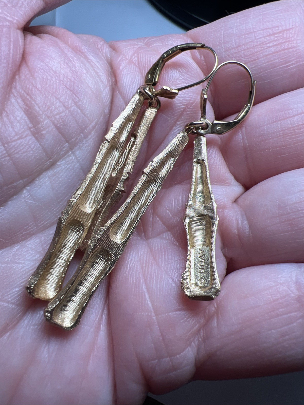 Vintage Avon Bamboo Magic Pierced Earrings 1972 Signed