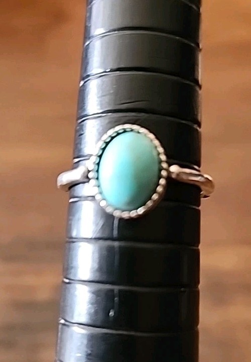 Faux Turquoise Silver Toned Ring Size 5 Women’s Ring Size 5
