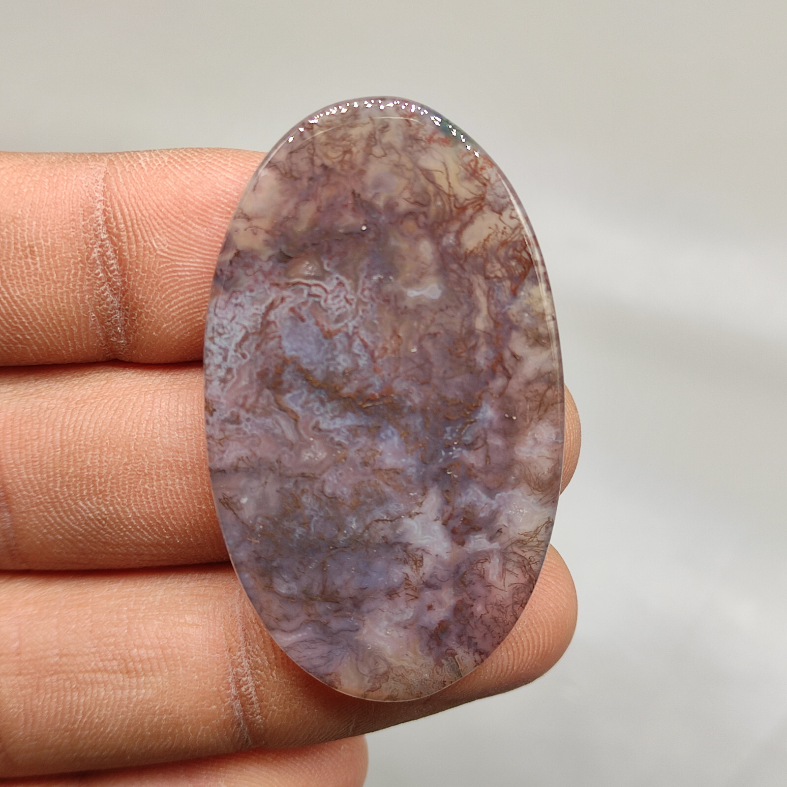 100% Natural red moss agate flatback cabochon moss agate translucent stone G5932