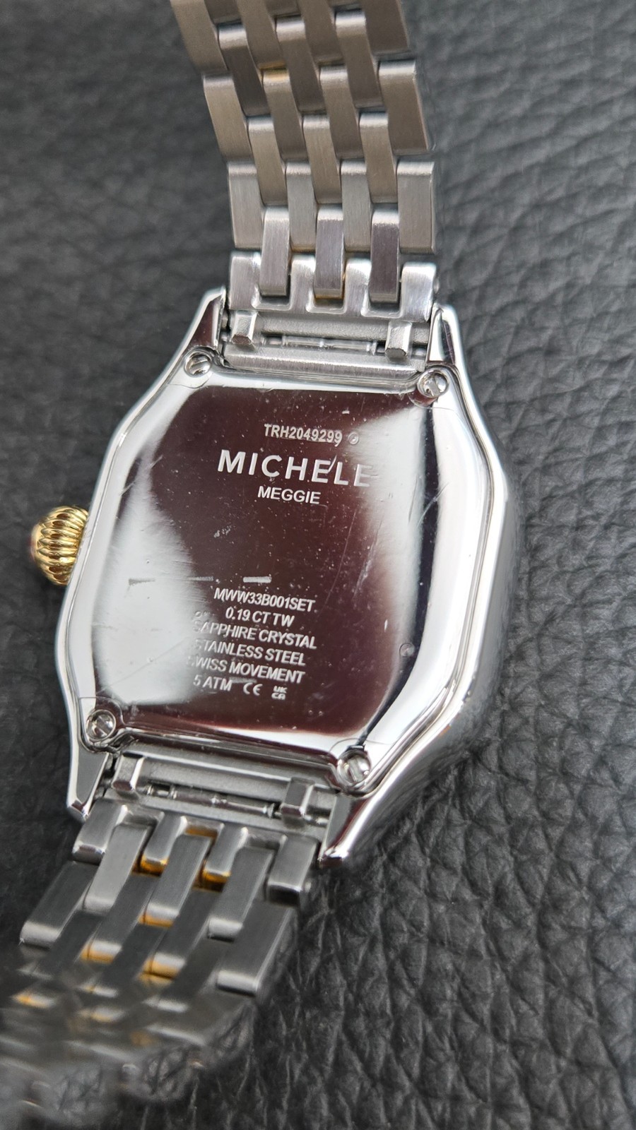 Michele Meggie MMW33B001 Set, Two-Tone Diamond Dial, 7″ Band, 29mm Case Watch