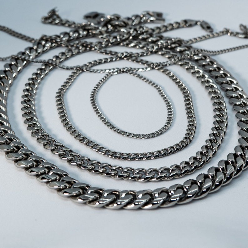 Solid 925 Sterling Silver Cuban Curb Chain Necklace Solid & Heavy Version