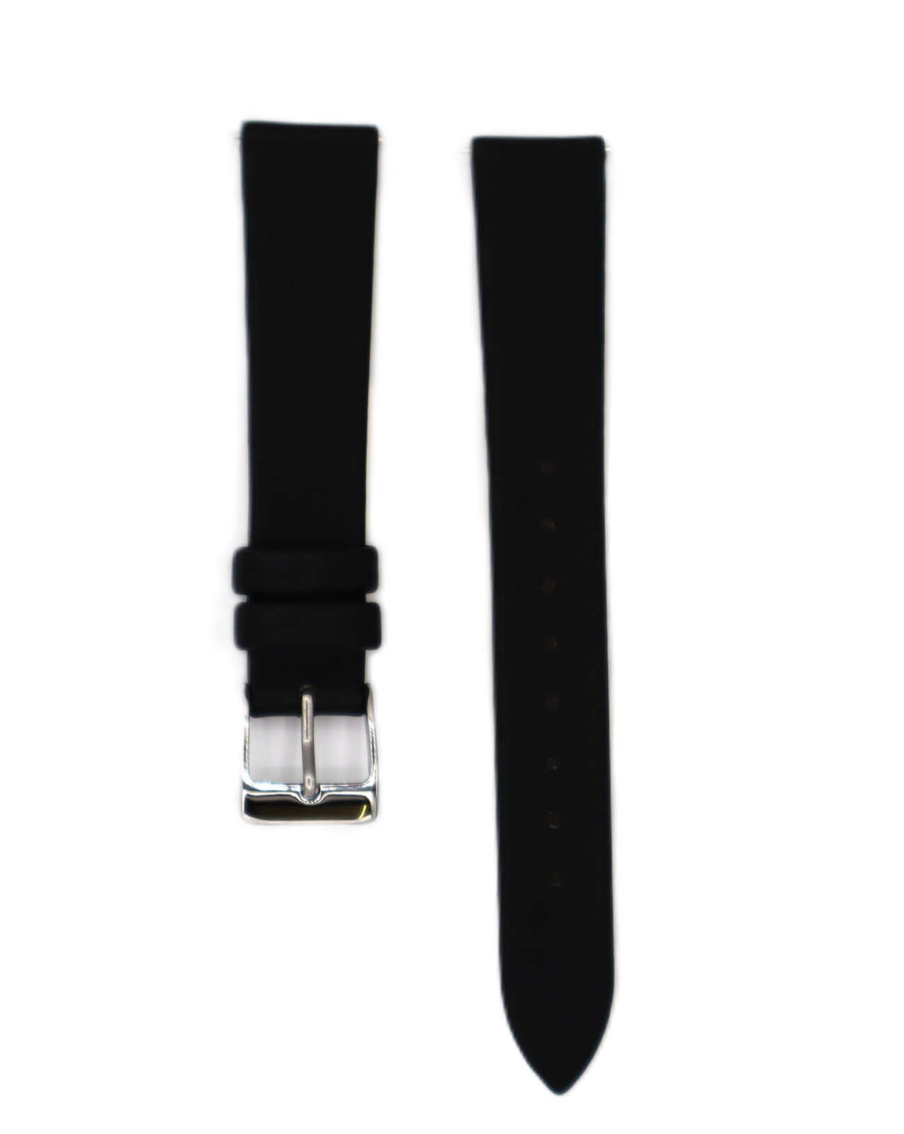 Black Satin & Genuine Leather 2 Piece 16×14 mm Interchangeable Watch Strap