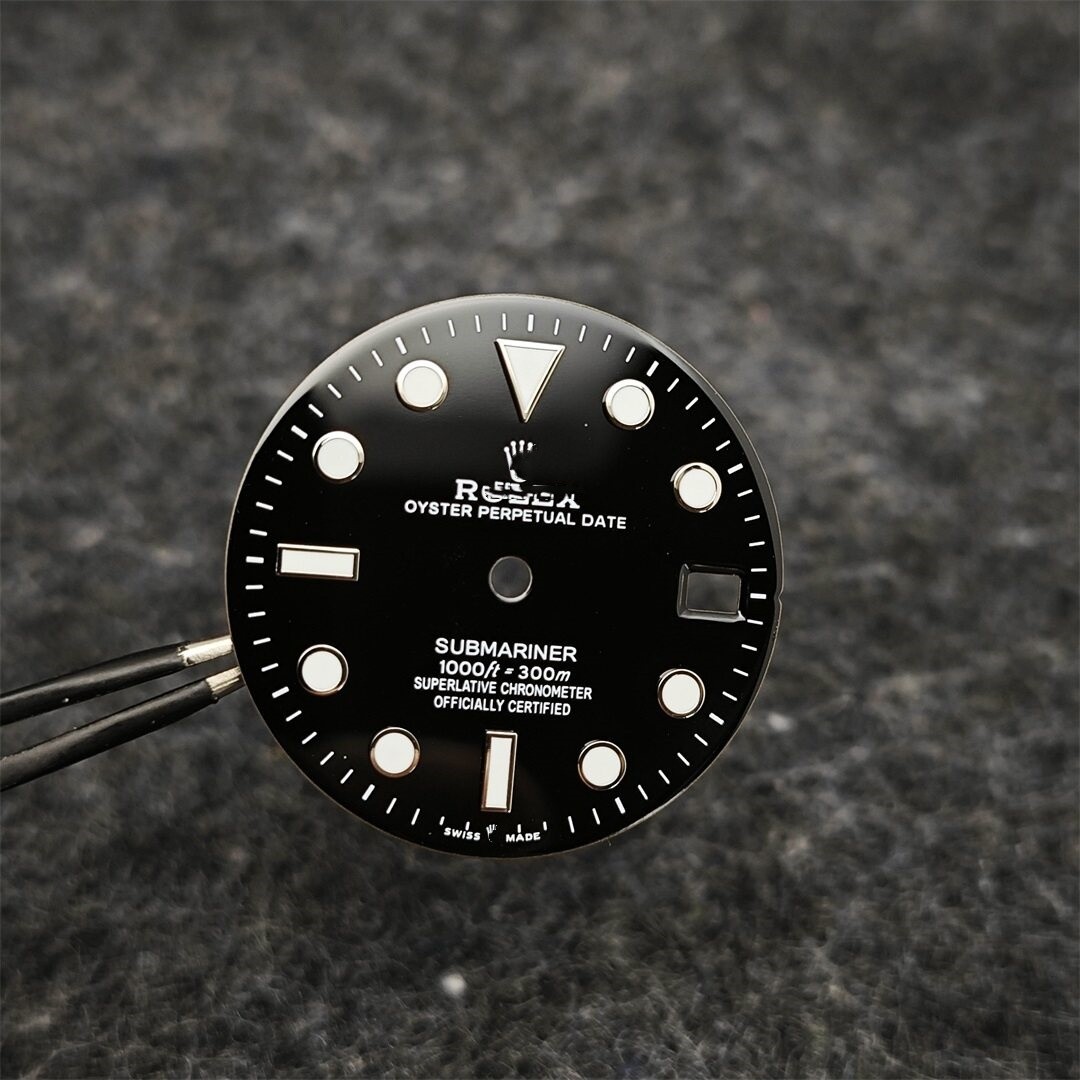 28.5mm SUB Watch Dial Ice Blue Luminous for NH35 NH36 Movement Watch Parts