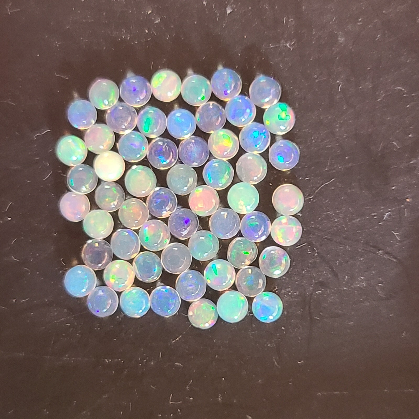Natural Ethiopian Opal 2mm Flat Back Round Cabochon Loose Gemstone(s)