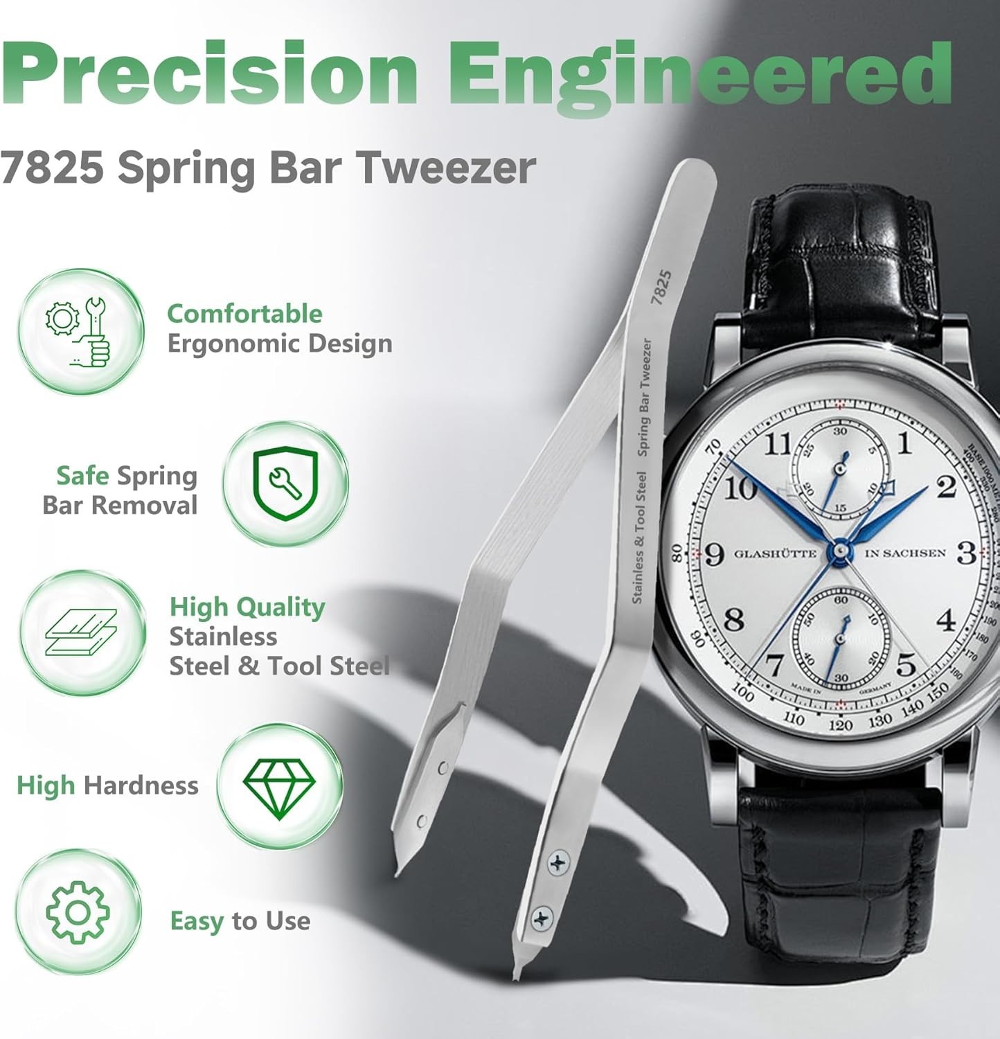 Lightweight Professional Spring Bar Tweezers – 4 Working Ends for Watchmakers