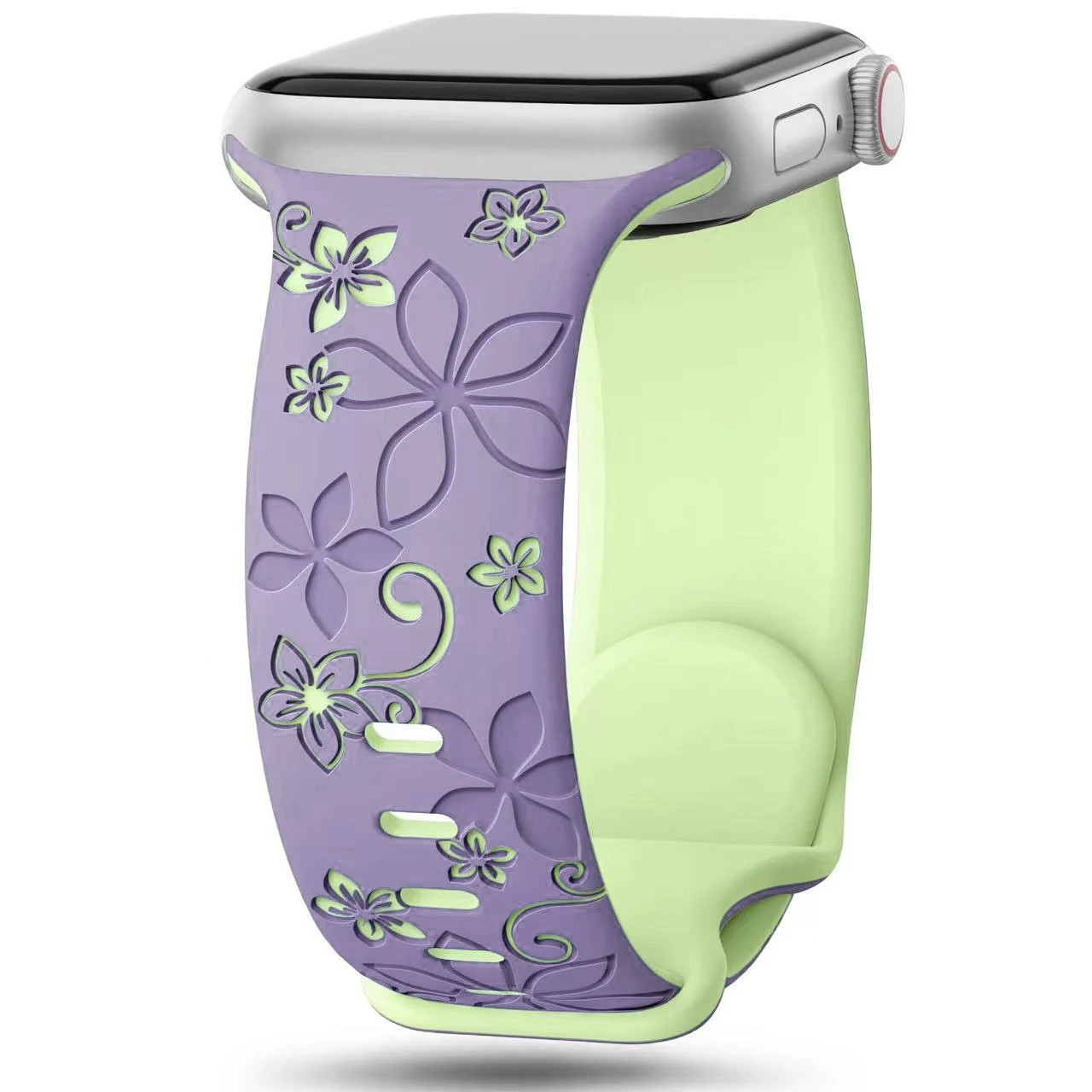 Engraved Floral Strap For Apple Watch Band 49mm 45mm 44mm 41mm Apple Watch strap