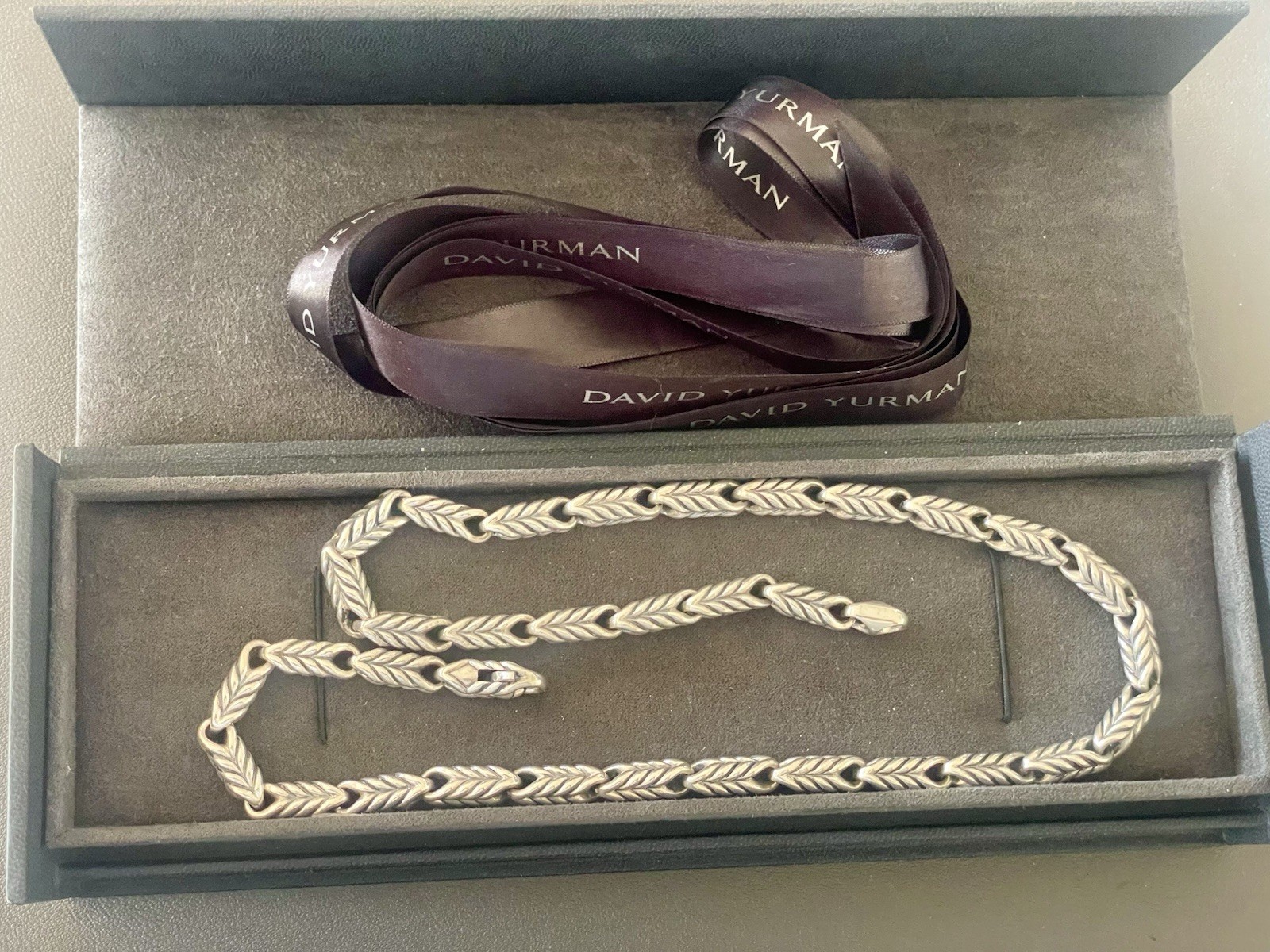 David Yurman Chevron Link Necklace. 22 Inches, 6.5mm (S417)