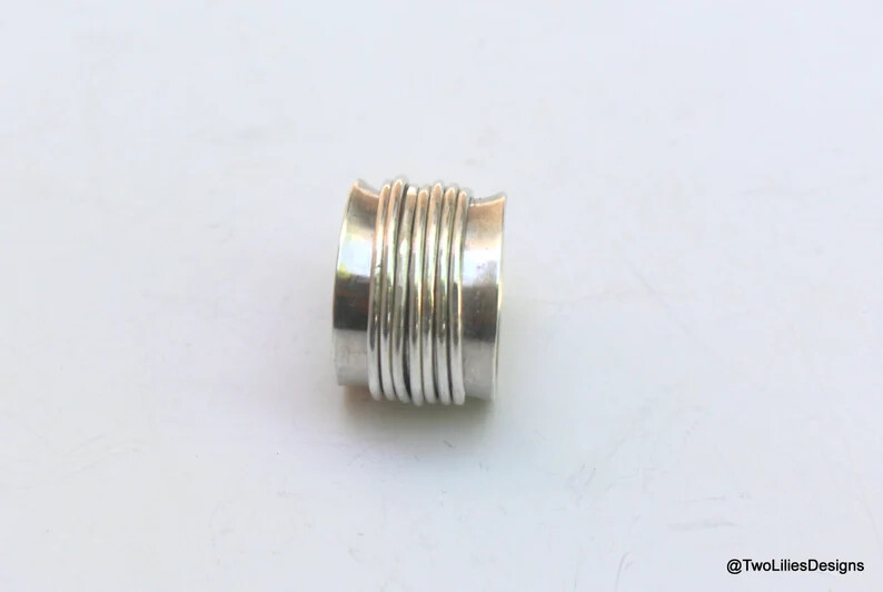 925 Sterling Silver Band &Spinner Meditation Ring Handmade Ring All size-D-83