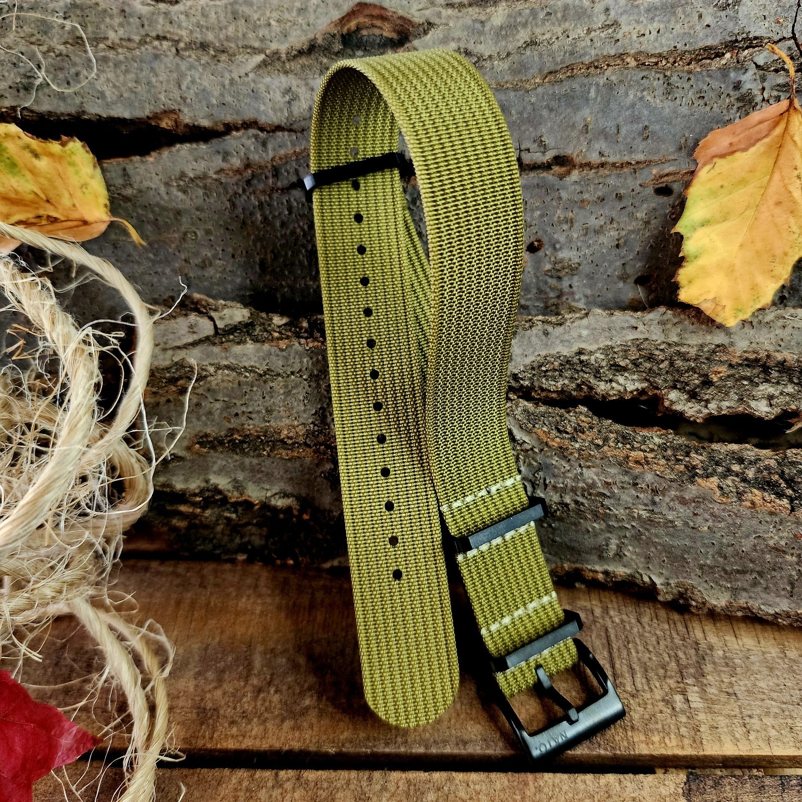 NATO strap Ribbed Fall Colors PVD Buckles Heavy Duty Water Resistant Watchbands