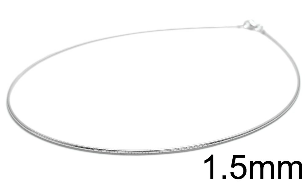 925 Sterling Silver Elegant Omega Chain Necklace – All Widths and Lengths