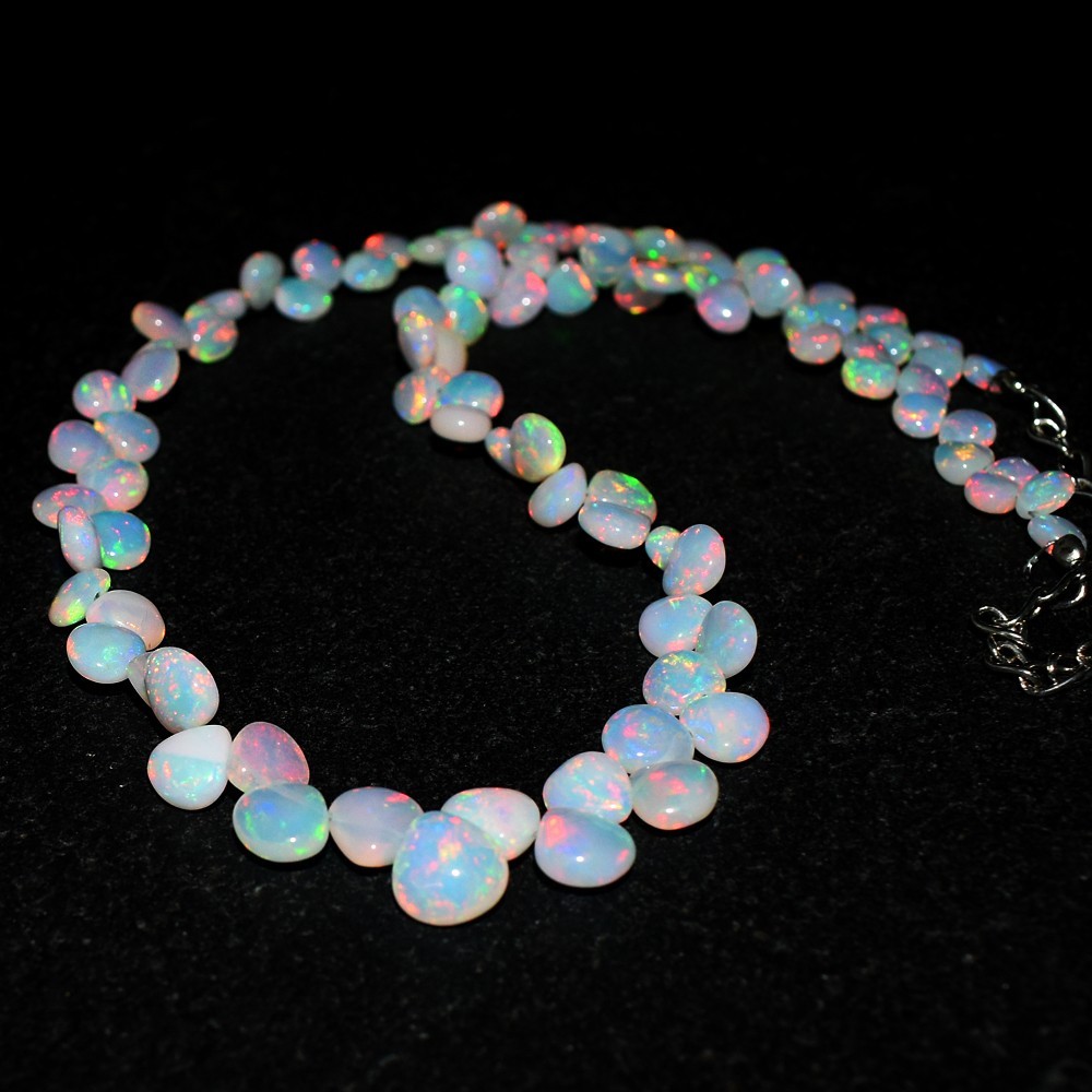 Exclusive 101 Cts World Class Amazing Ethiopian Opal Beaded Necklace VK 14 E711