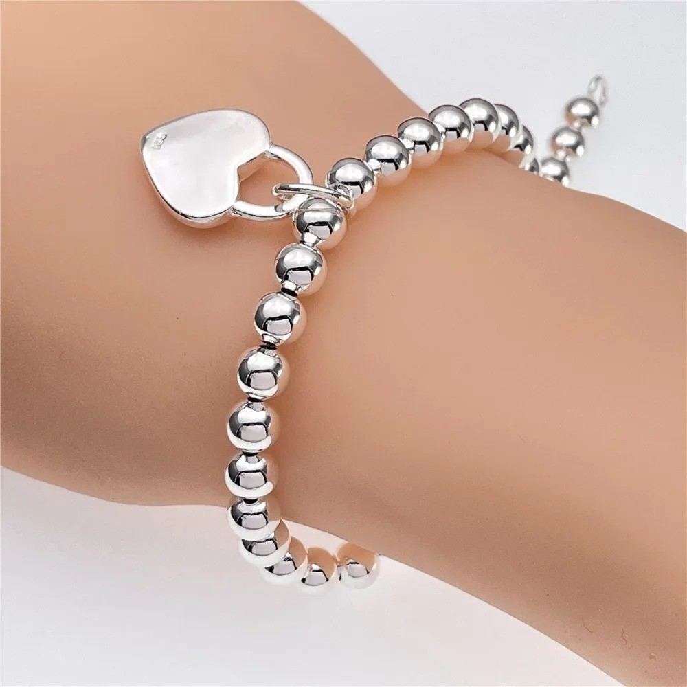 925 Sterling Silver Solid Chain Bracelet Women Men Wedding Gift Jewelry