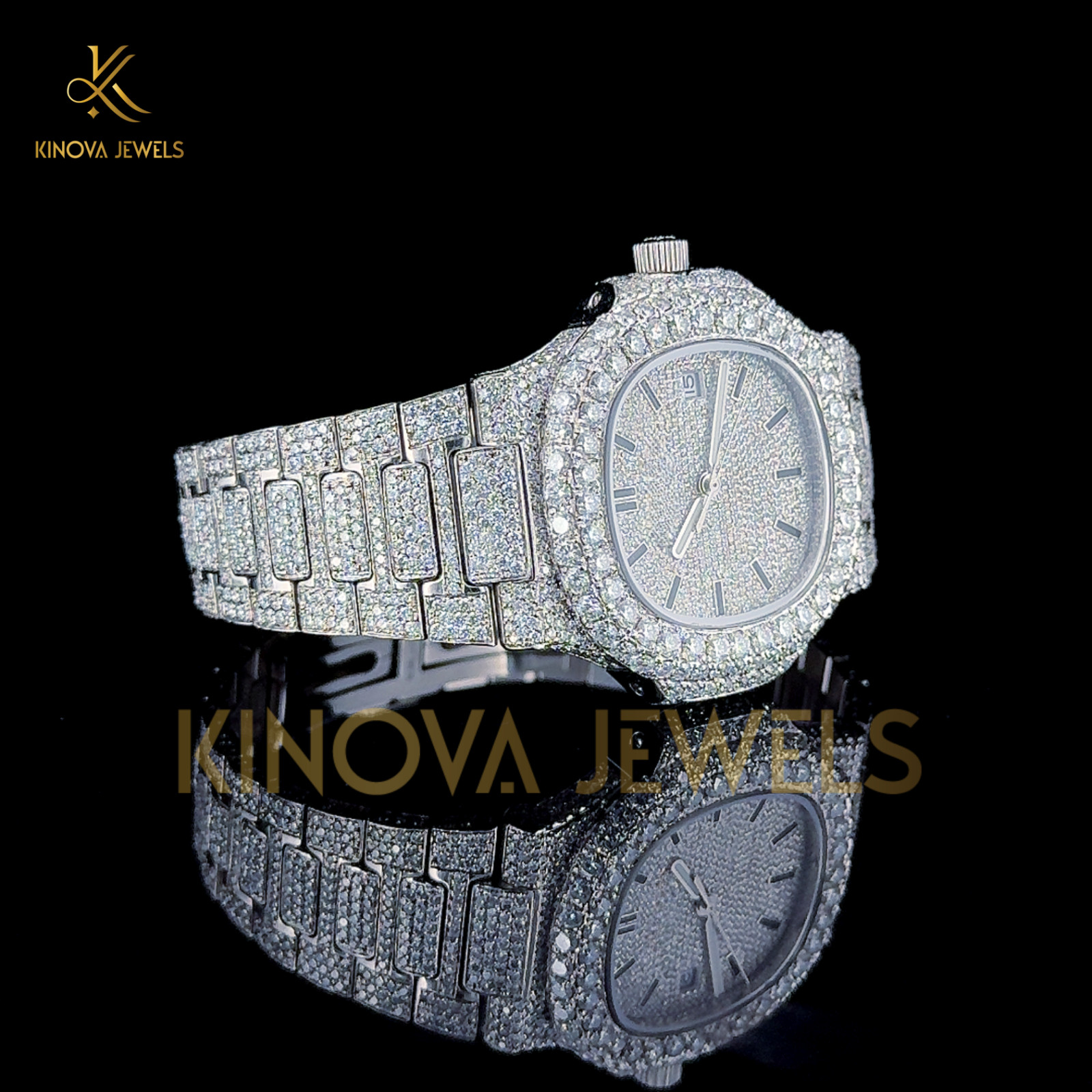 moissanite diamond watch men