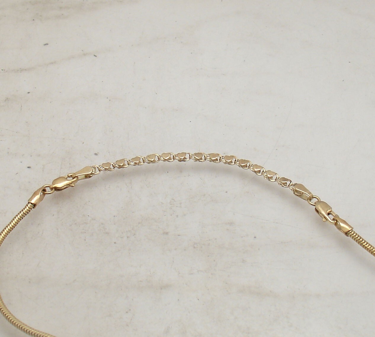 3″ Mirror Heart Extender 4 Necklace Chain Lobster Clasp Real 14K Yellow Gold