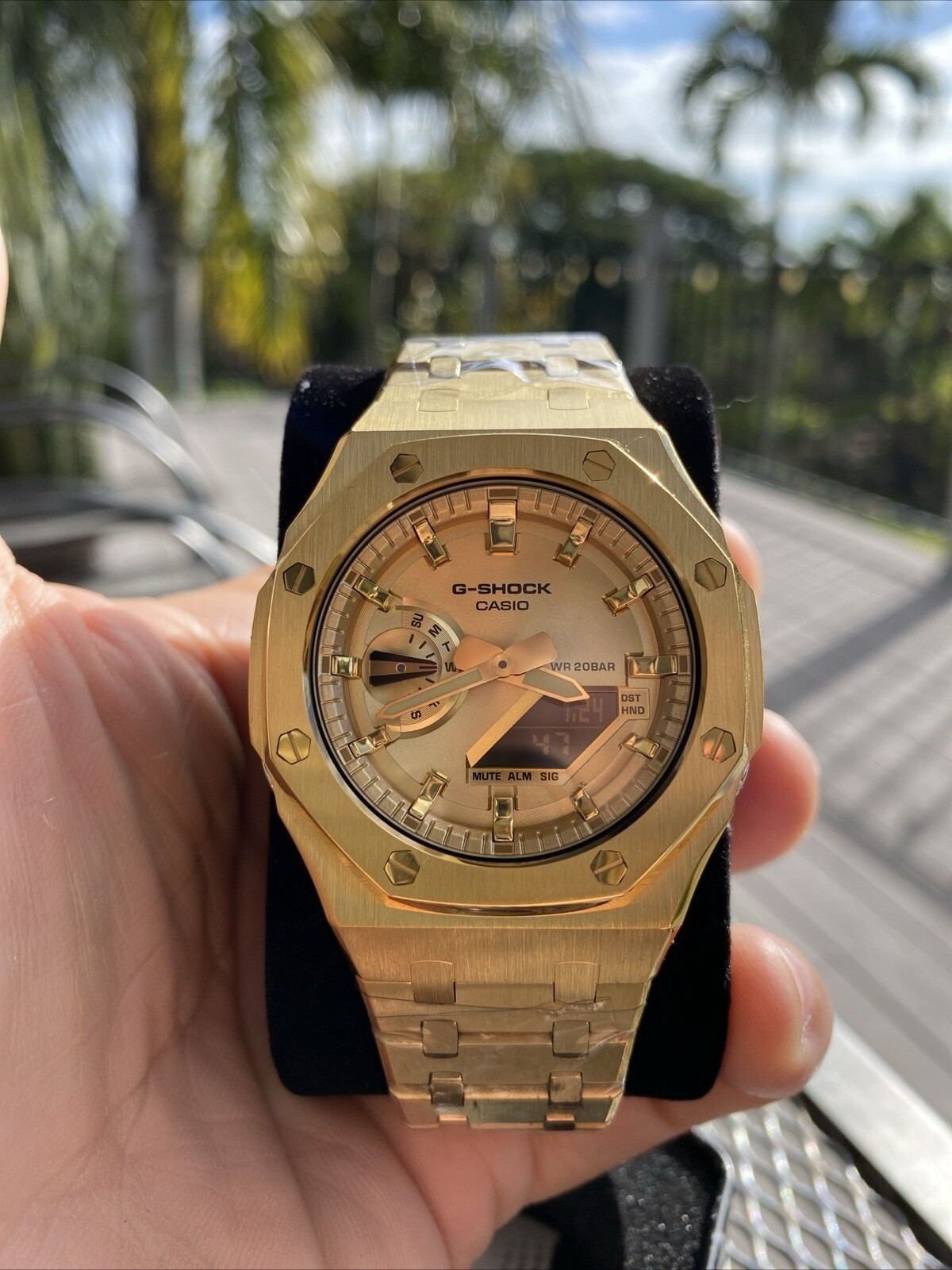 New Casio G-Shock Gold Color GA2100 All Yellow Gold custom modification