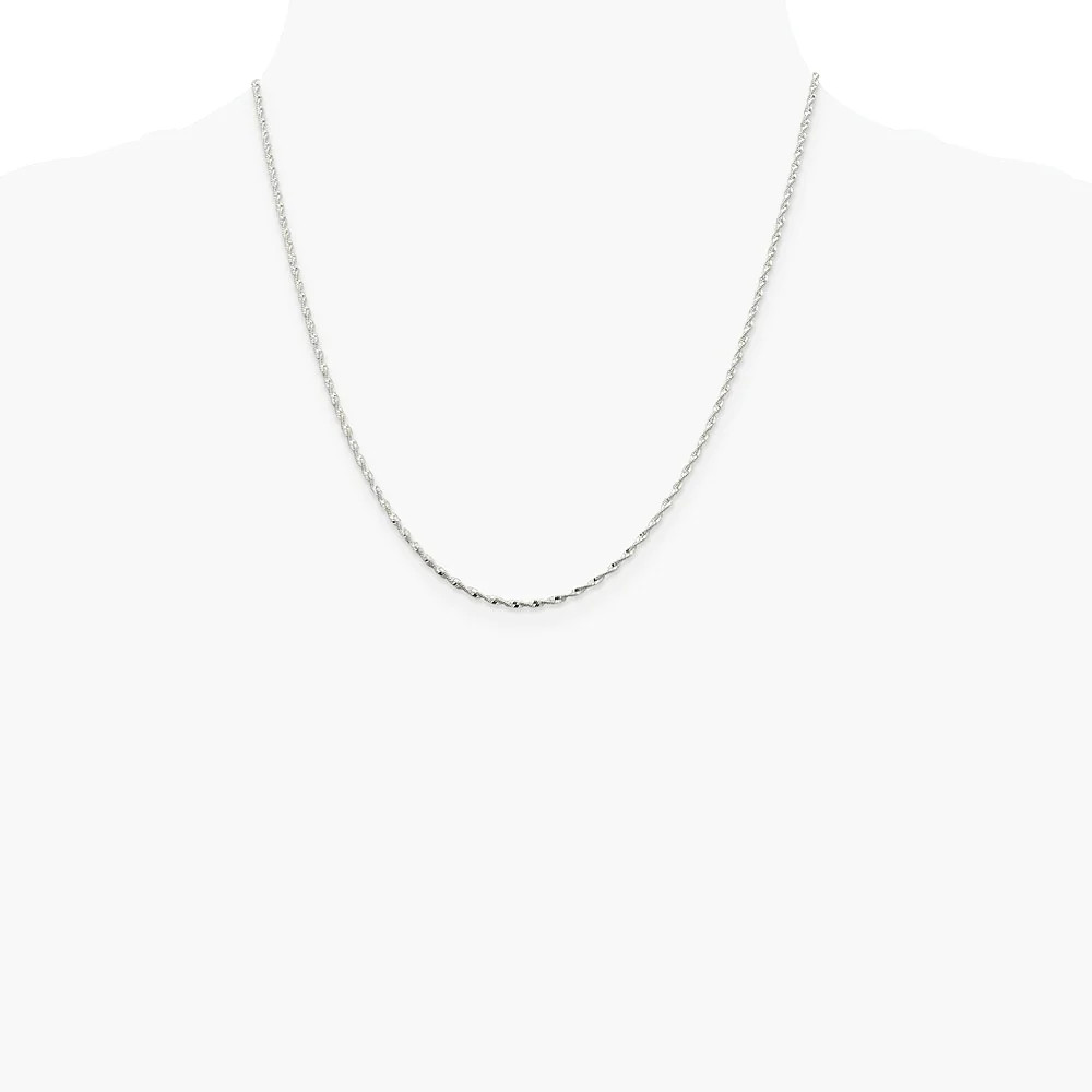 Sterling Silver 1.65mm Twisted Herringbone Chain Necklace 16″-24″