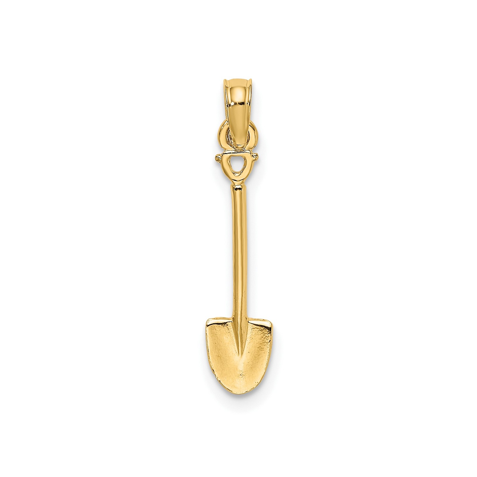10k Yellow Gold Shovel Pendant Spade Charm Tool Necklace for Gardening Work