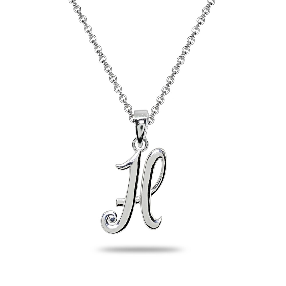 H Letter Initial Alphabet Name Personalized 925 Silver Pendant Necklace