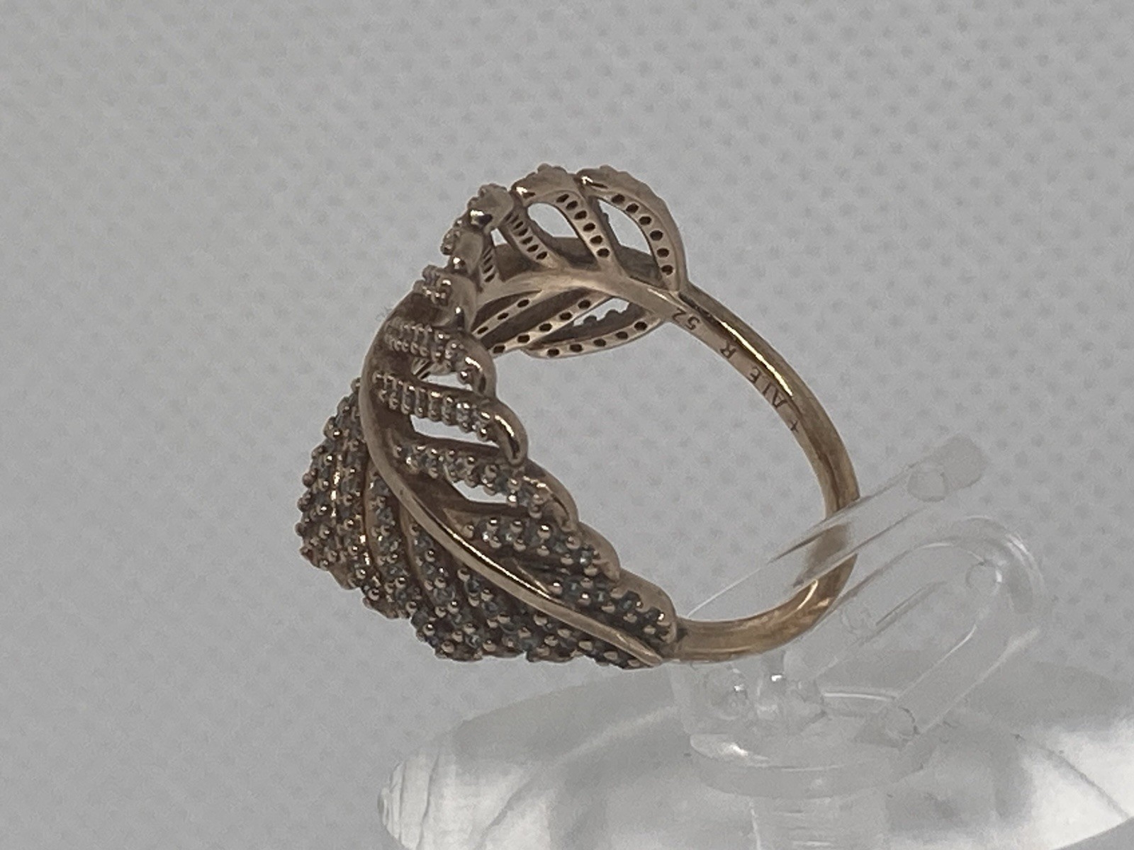 Stamped Algot Enevoldsen Pandora Light As A Feather Ring 14k Rose GP CZ Sz 6