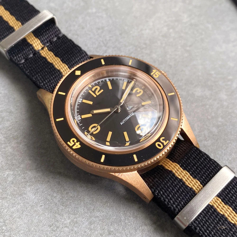 Tandorio 50 Fathoms Real CUSN8 Solid Bronze NH35A Auto Vintage Men Watch 20ATM