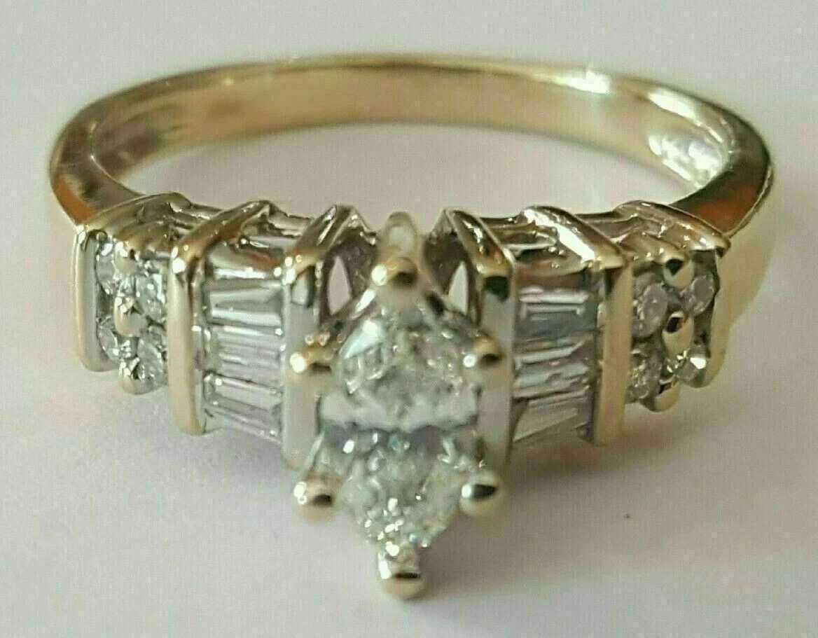 1.50Ct Lab-Created VVS1D Diamond Cocktail Engagement Ring 14K Yellow Gold Over