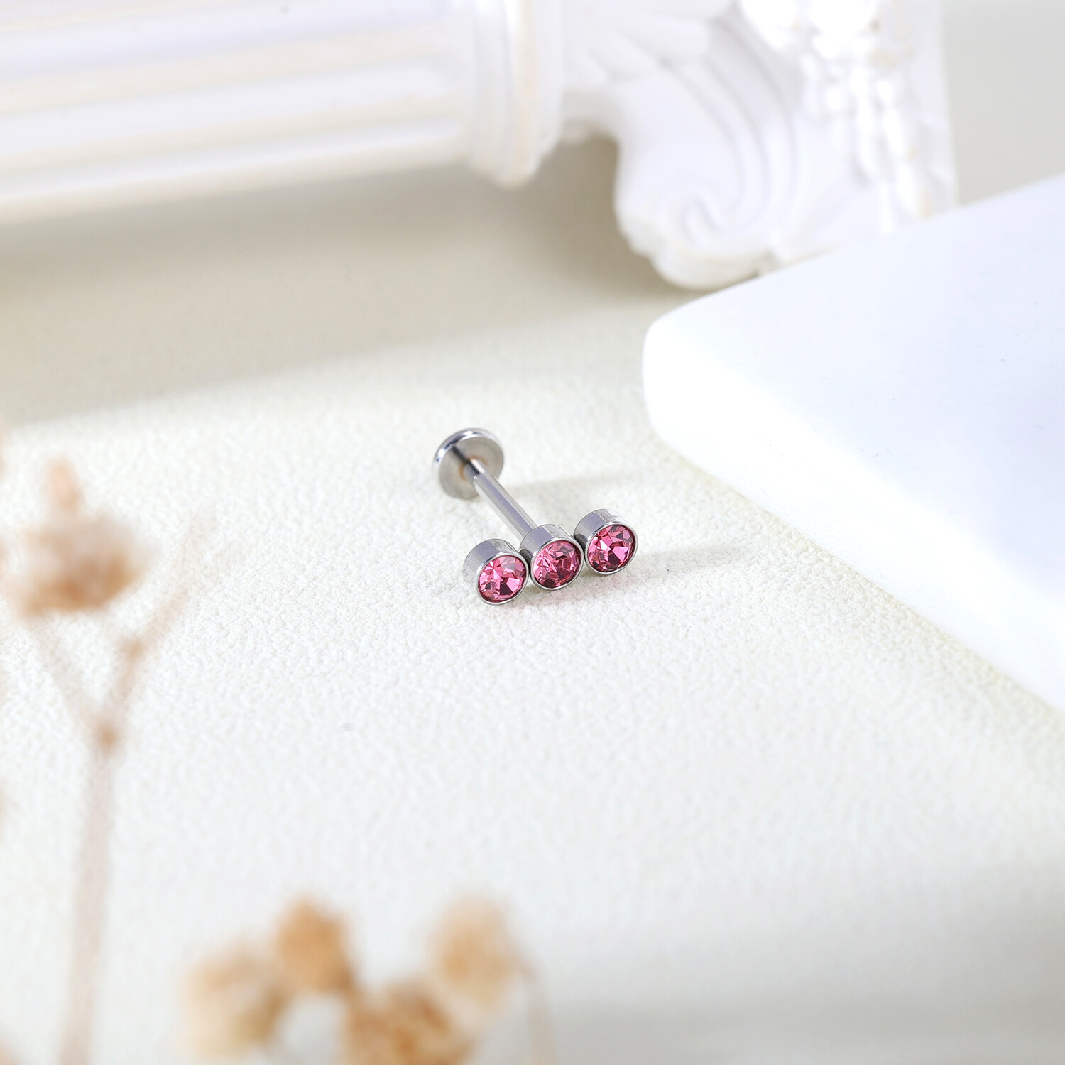 16g Stainless Steel Labret Lip Studs CZ Tragus Earrings Medusa Monroe Piercing