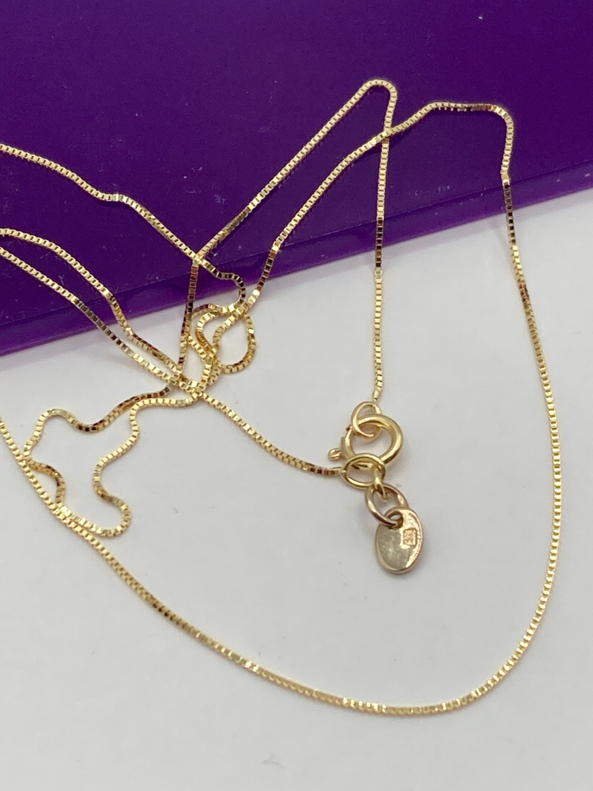 solid 10k gold box chain necklace