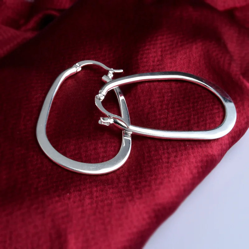 Brand New 925 Sterling Silver Earrings U-Shaped Glossy Simple Earrings, Women’s