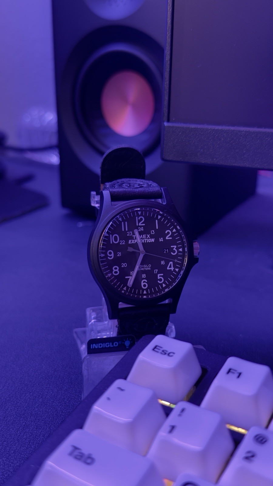Timex Expedition Acadia TW4B08100 Black dial, Black seconds hand, Nylon, Leather