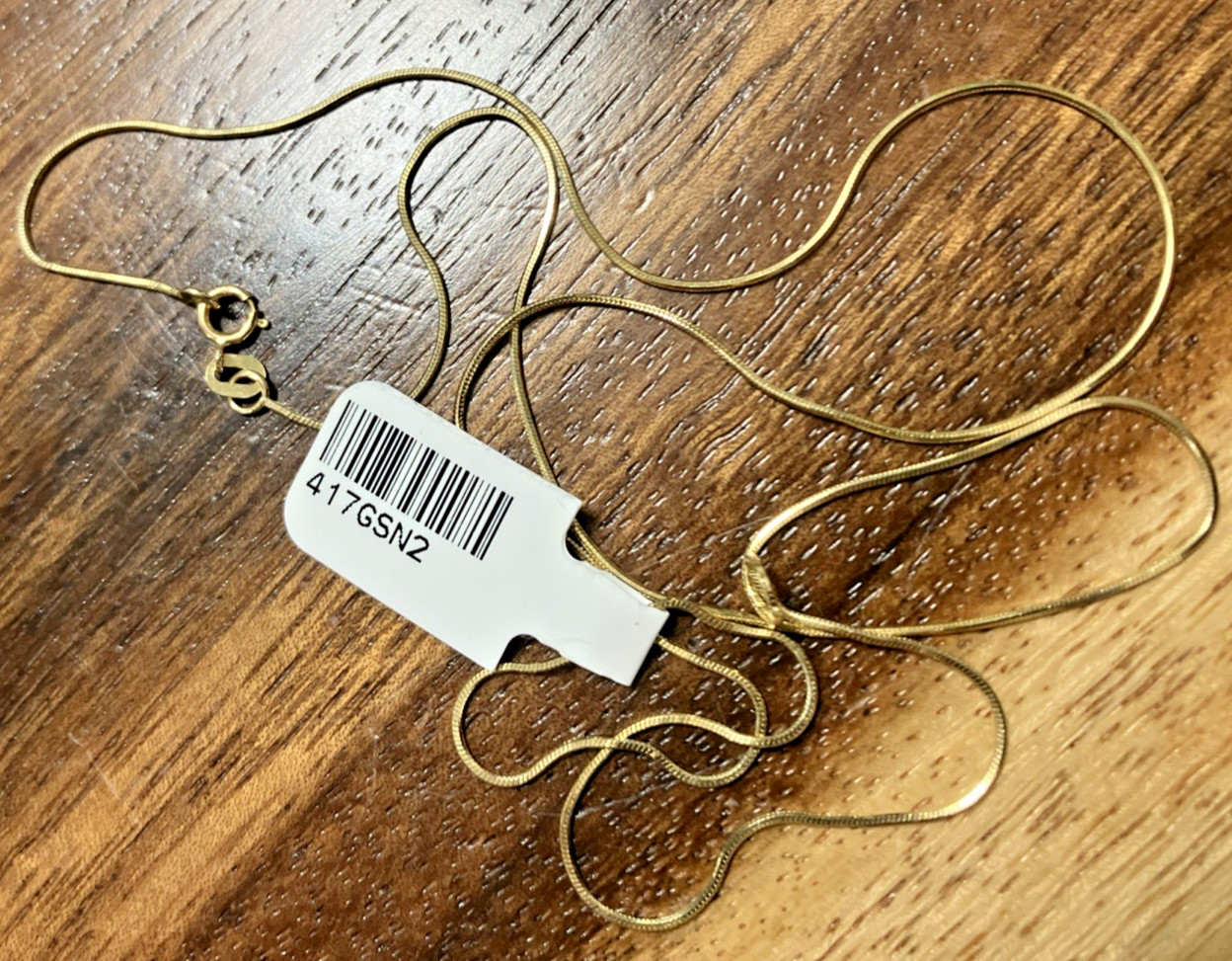 10kt Real Gold Snake Chain Necklace 2grams 20” Brand New with Imperfections 10K