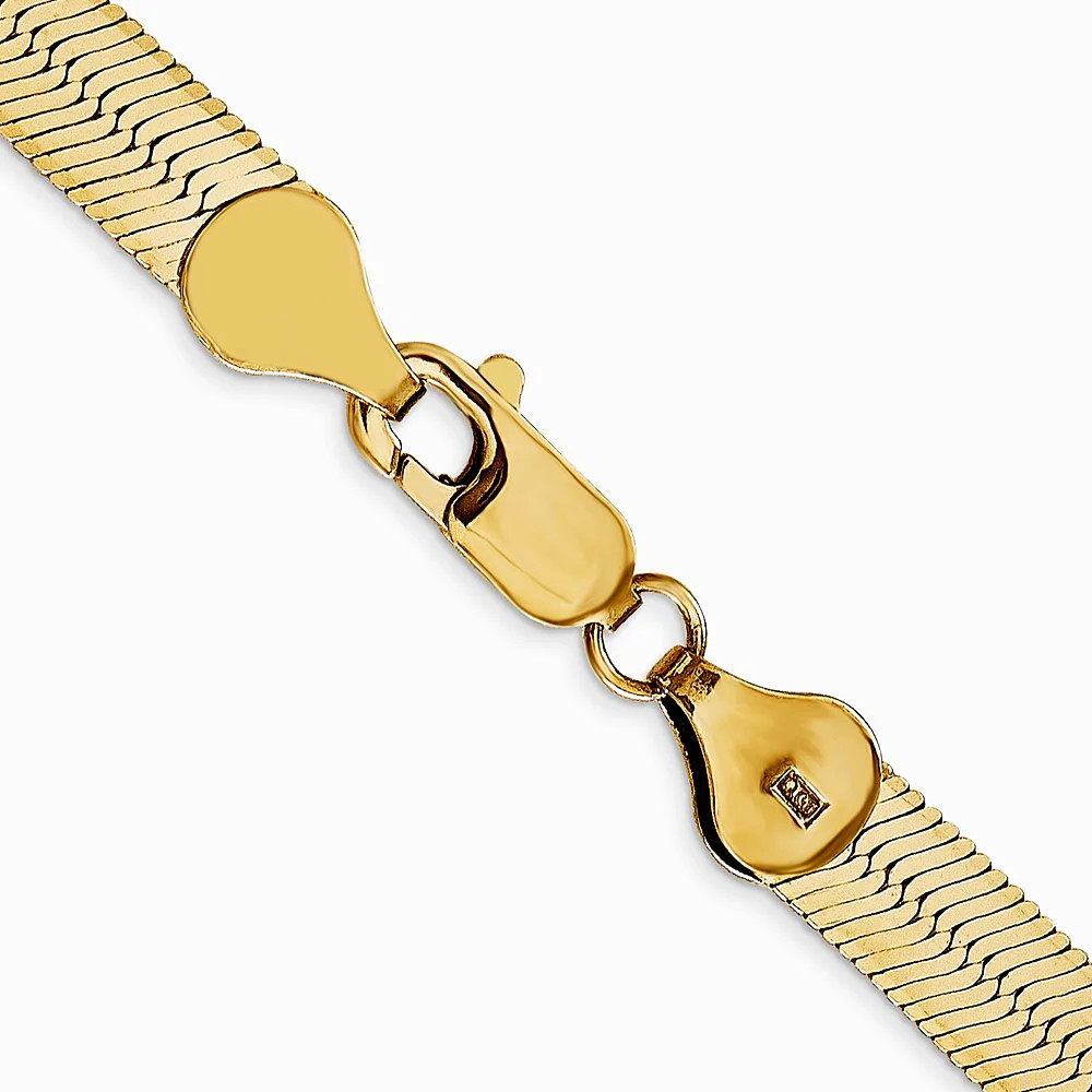 14K Yellow Gold 5.5mm Silky Herringbone Chain Necklace 16″-24″
