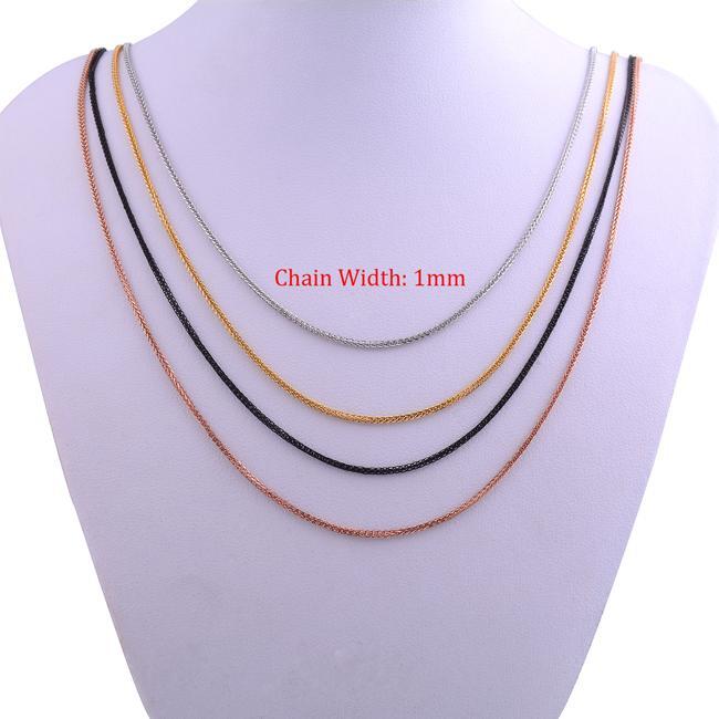 New Arrival Width 1mm Stainless Steel Link Chain for Men and Women Four Colors