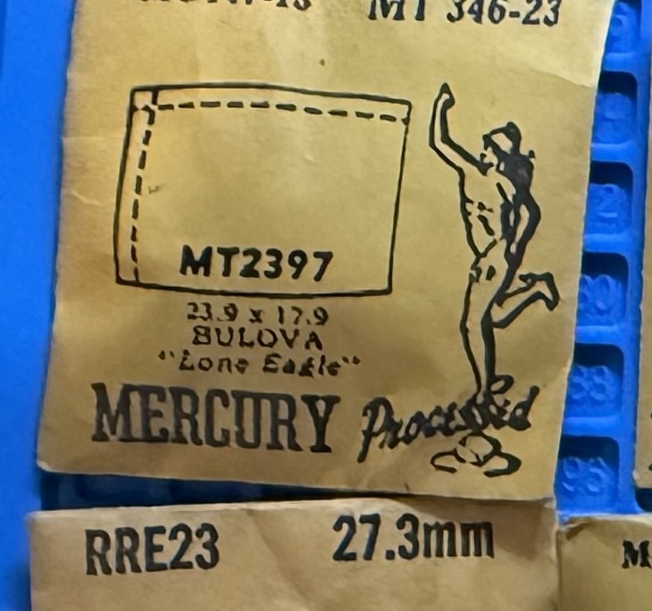 Mercury MT2397 Bulova Lone Eagle vintage watch crystal NOS 23.9 x 17.9 mm