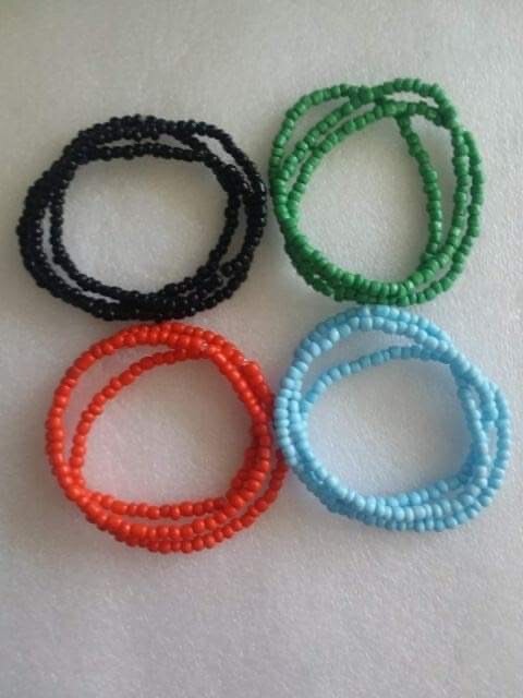 Set of 3 Boho Stackable Strachy Seed Bead Bracelets. Festival Bracelet.